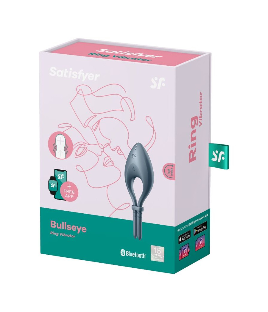 SATISFYER - BULLSEYE ANILLO VIBRADOR APP GRIS