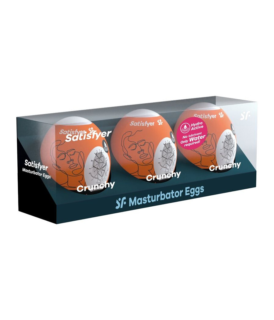 SATISFYER - 3 OVOS MASTURBADORES NAUGHTY, SAVAGE & CRUNCHY