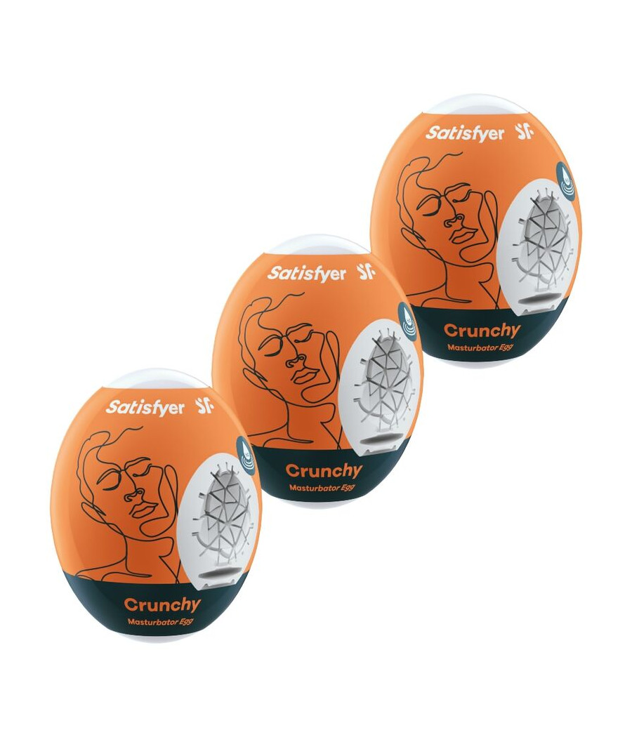 SATISFYER - 3 MASTURBATOR EGGS CRUNCHY