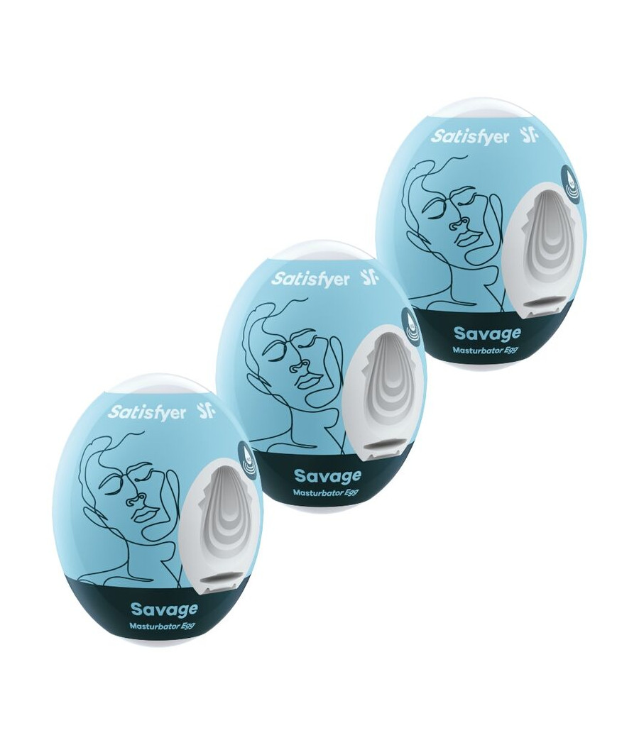 SATISFYER - 3 MASTURBATOR EGGS SAVAGE