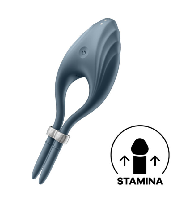 SATISFYER - VIBRADOR DE ANEL DUELISMO CINZA