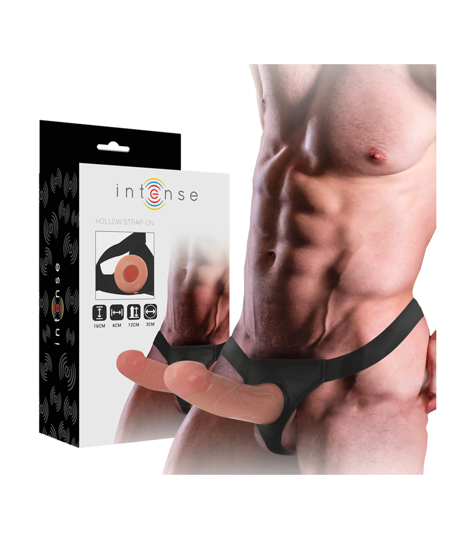 INTENSE - HARNAIS CREUX AVEC GODE 16 X 3 CM