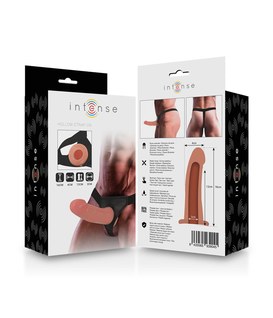 INTENSE - HARNAIS CREUX AVEC GODE 16 X 3 CM