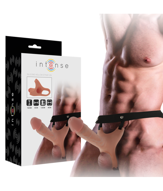 INTENSE - HARNAIS CREUX AVEC GODE EN SILICONE 16 X 3,5 CM