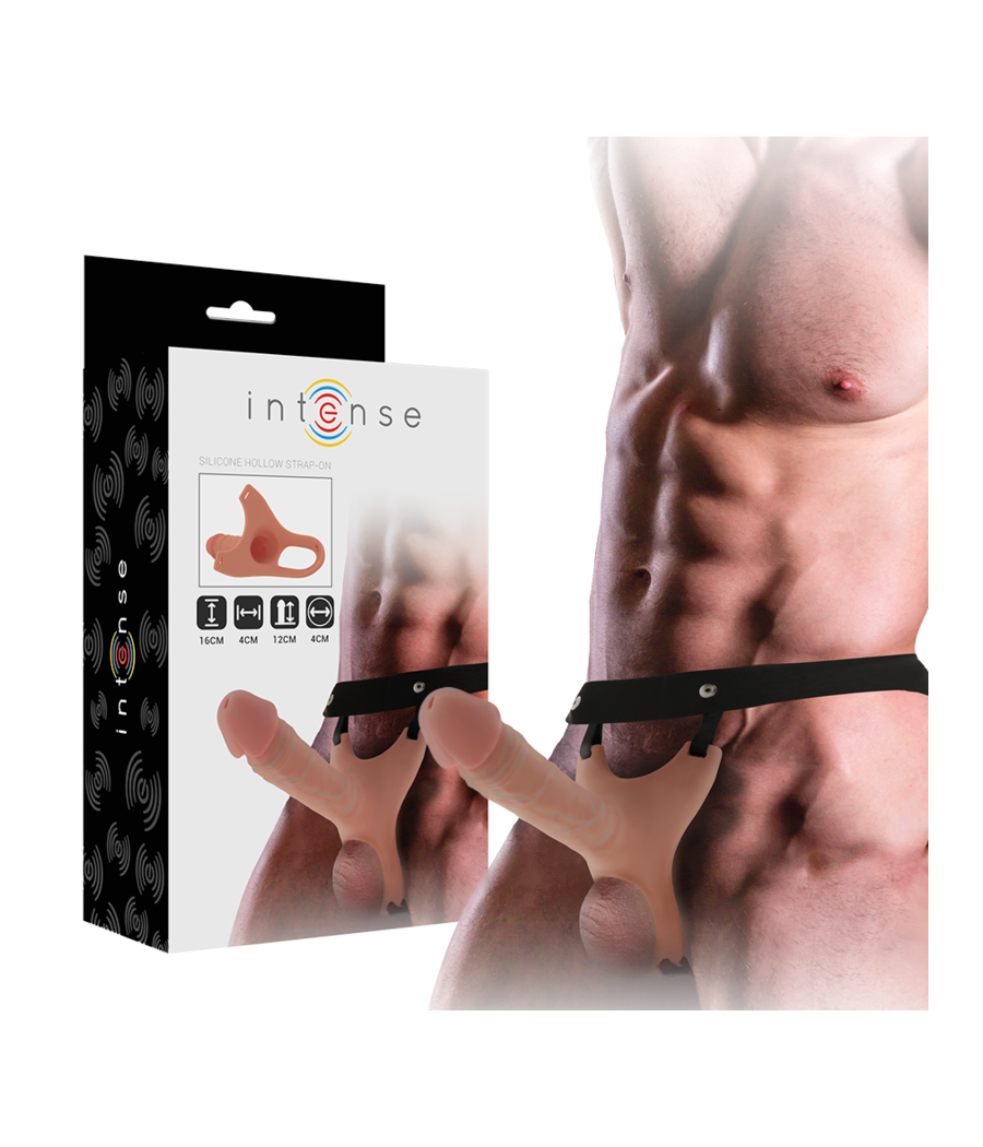 INTENSE - ARNÊS OCO COM DILDO DE SILICONE 16 X 3,5 CM
