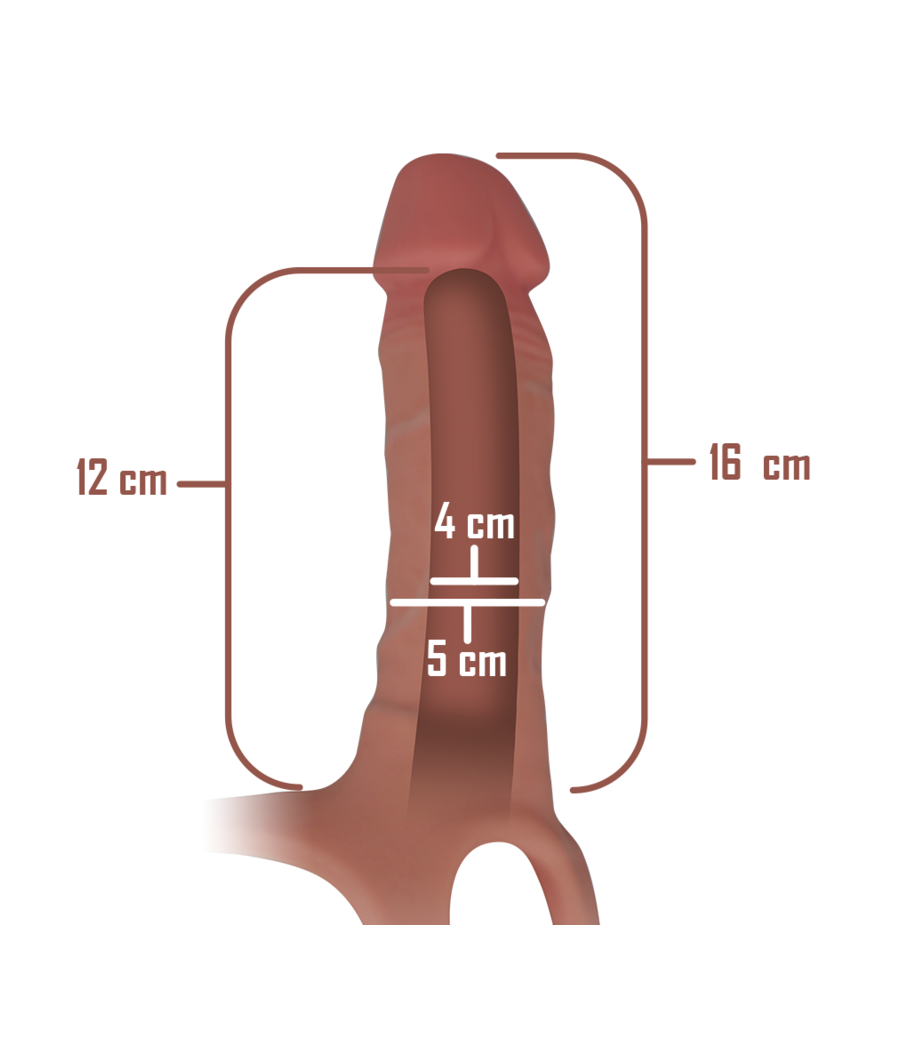 INTENSE - HOHLGESCHIRR MIT SILIKON-DILDO 16 X 3,5 CM