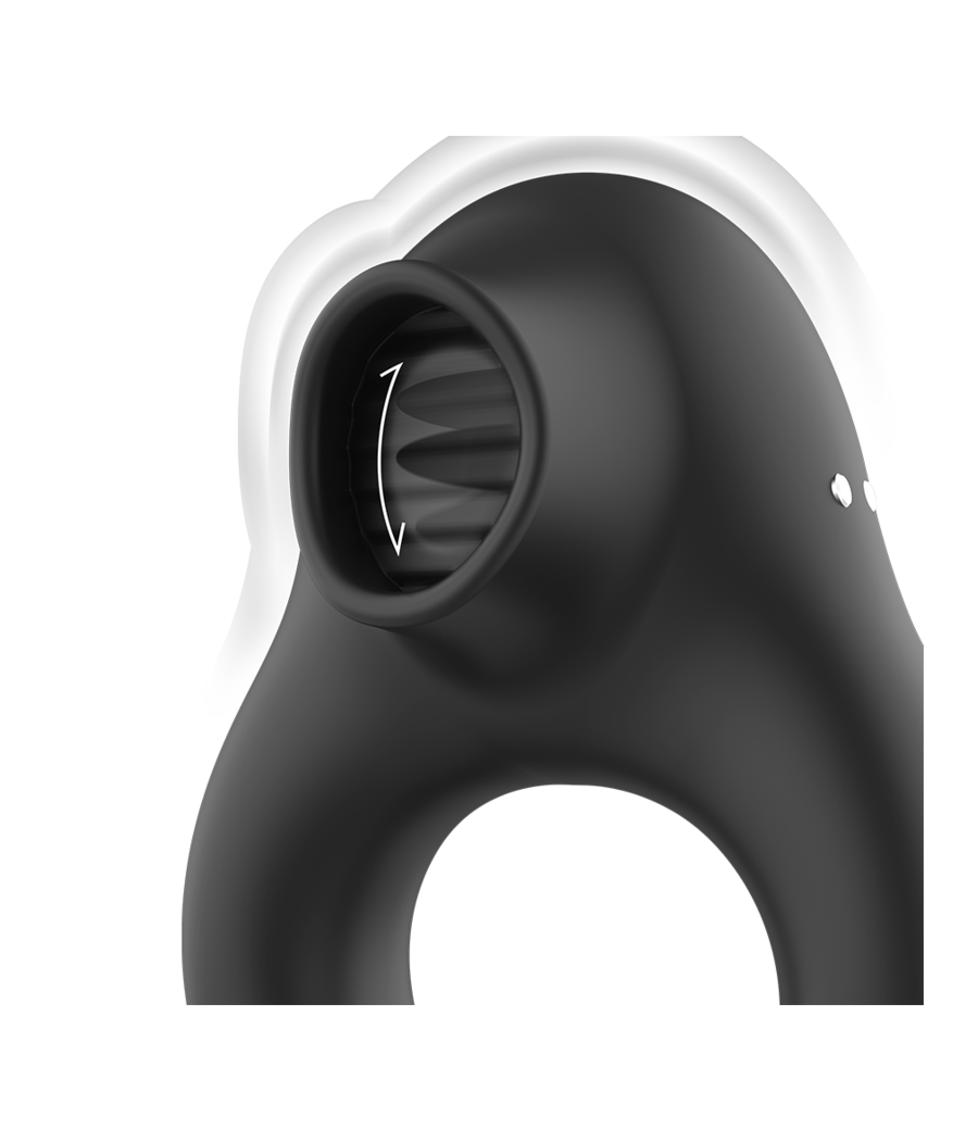 BLACK&SILVER - ANNEAU VIBRATEUR EN SILICONE 3 MOTEURS RECHARGEABLE NOIR