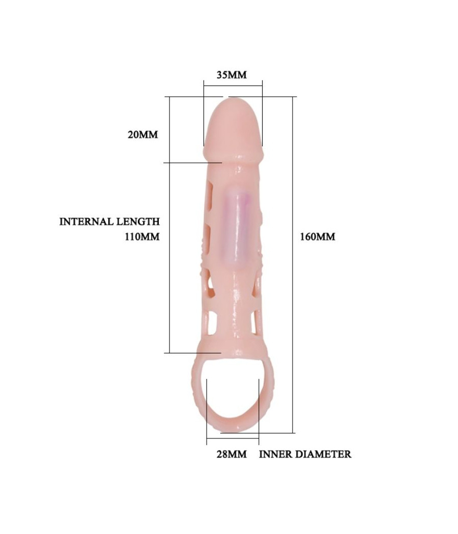 PRETTY LOVE - COPERTURA ESTENSORE DEL PENE HARRISON CON VIBRAZIONE E CINTURINO 13.5 CM