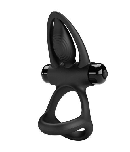 PRETTY LOVE - ANELLO VIBRANTE 10 VIBRAZIONI IN SILICONE NERO