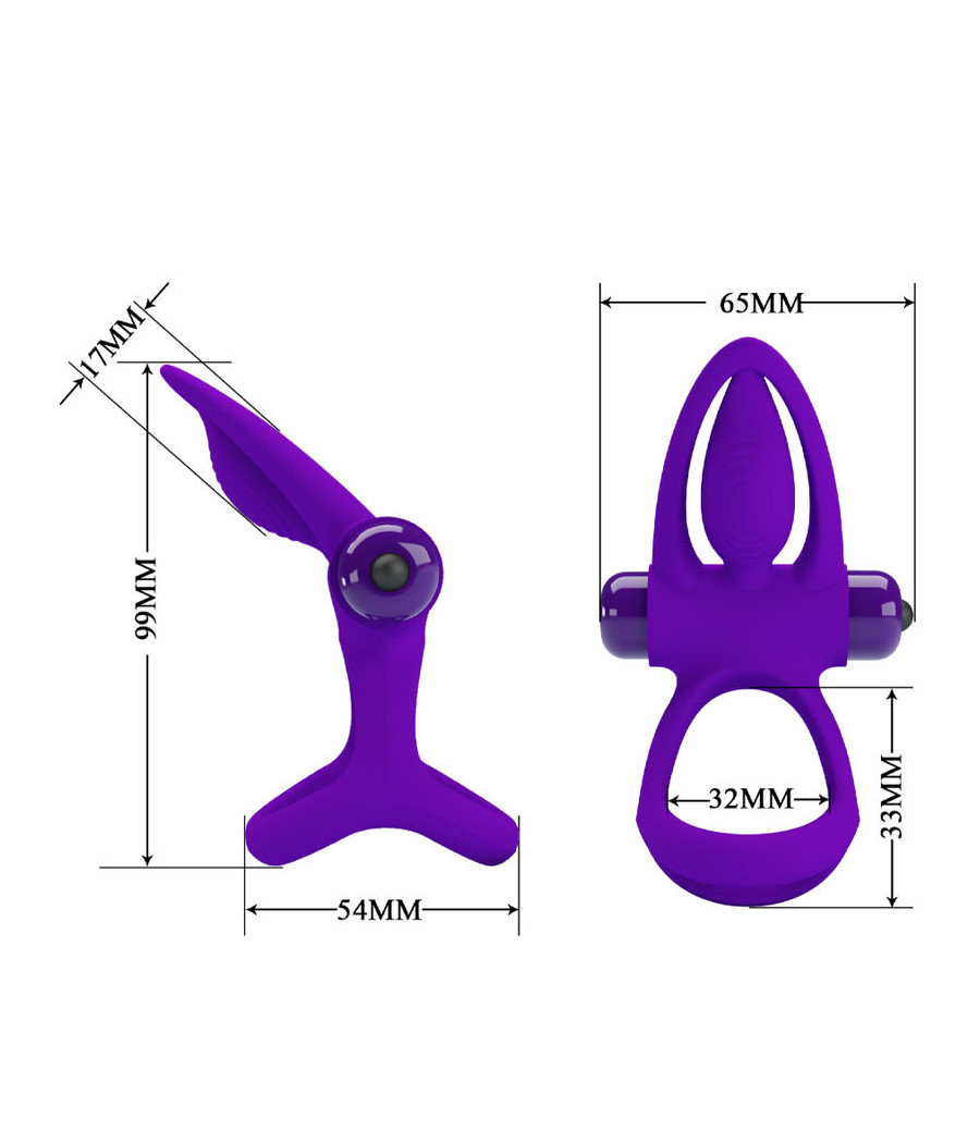 PRETTY LOVE - VIBRATOR RING 10 VIBRATIONS VIOLET SILICONE