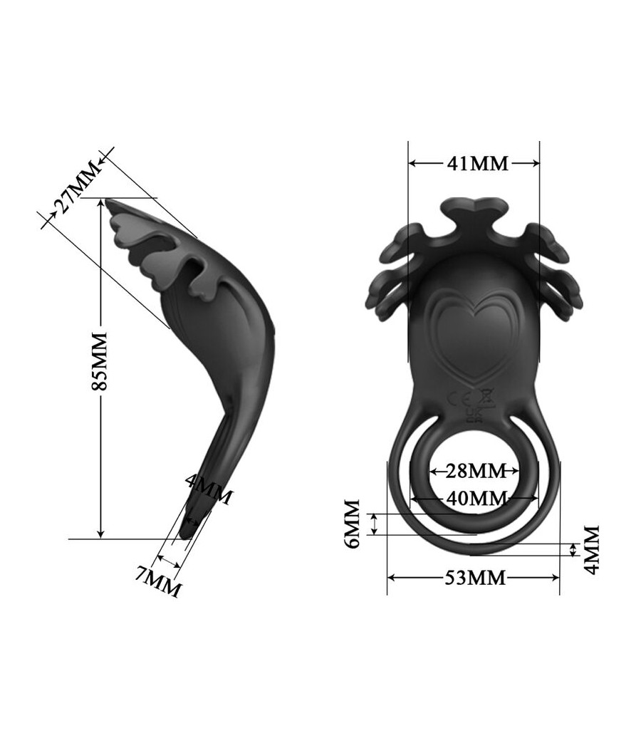 PRETTY LOVE - RUBEN VIBRATORRING 7 VIBRATIONEN SCHWARZES SILIKON