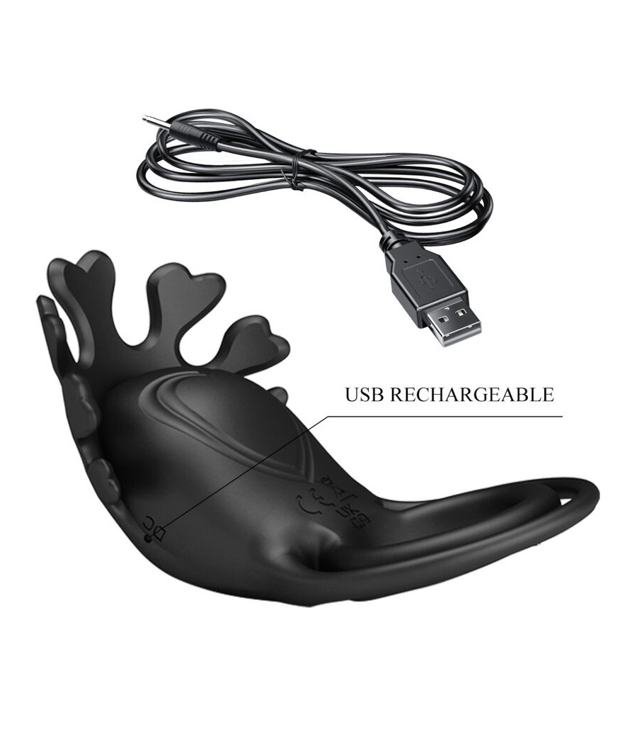 PRETTY LOVE - ANEL VIBRADOR RUBEN 7 VIBRAÕES SILICONE PRETO