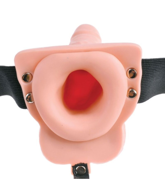 FETISH FANTASY SERIES - HARNAIS RÉGLABLE TÉLÉCOMMANDE PÉNIS RÉALISTE AVEC TESTICULES RECHARGEABLES ET VIBRATEUR 15 CM