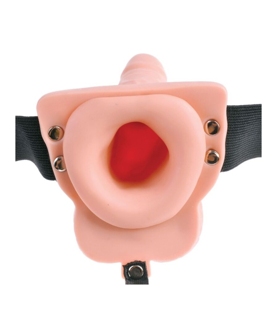 FETISH FANTASY SERIES - ARNÉS AJUSTABLE CONTROL REMOTO PENE REALÍSTICO CON TESTÍCULOS RECARGABLE Y VIBRADOR 15 CM