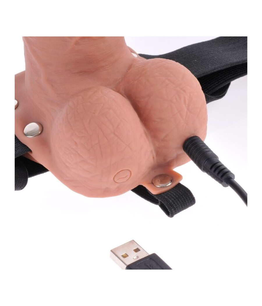 FETISH FANTASY SERIES - IMBRACATURA REGOLABILE PENE REALISTICO CON SFERE RICARICABILI E VIBRATORE 17,8 CM