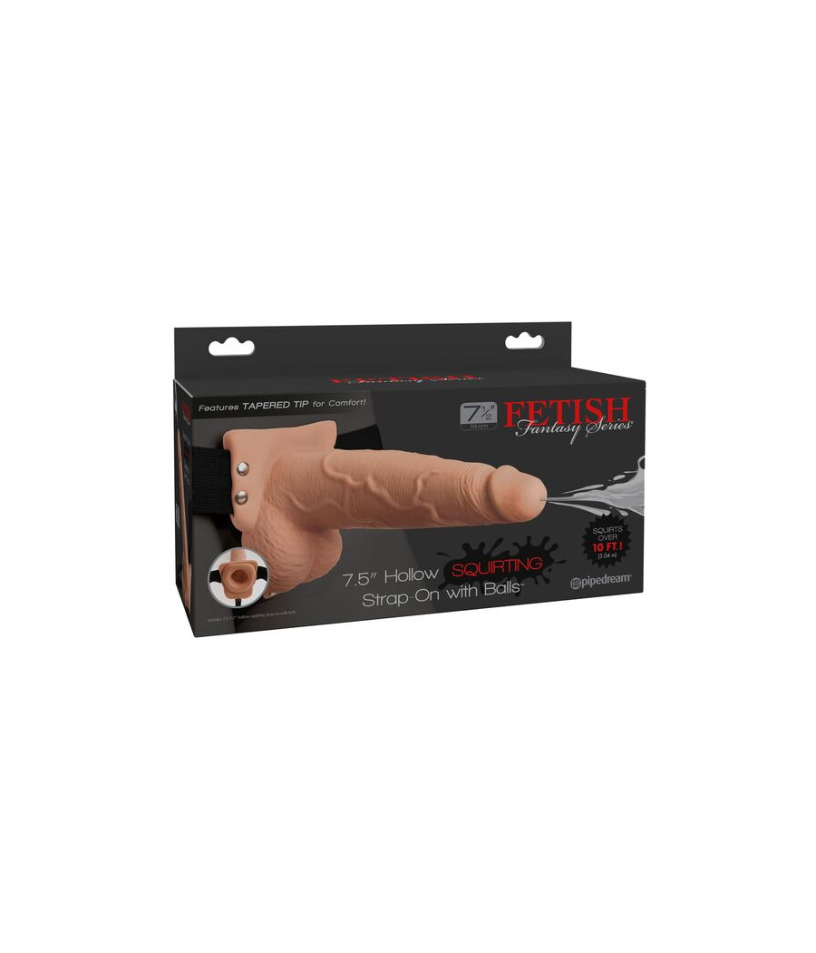 FETISH FANTASY SERIES - ARNÊS AJUSTVEL PÉNIS REALÍSTICO COM BOLAS SQUIRTING 19 CM