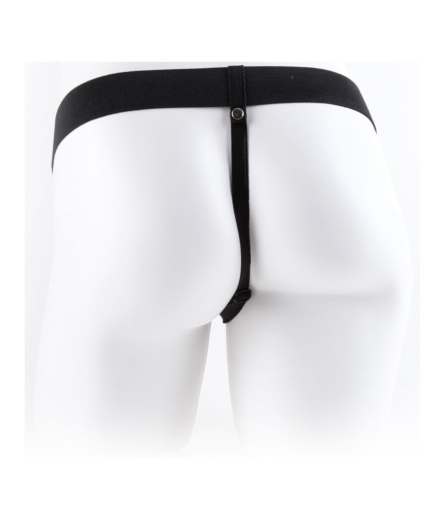 FETISH FANTASY SERIES - VERSTELLBARES GURT MIT FERNBEDIENUNG, REALISTISCHER PENIS MIT HODEN 17,8 CM