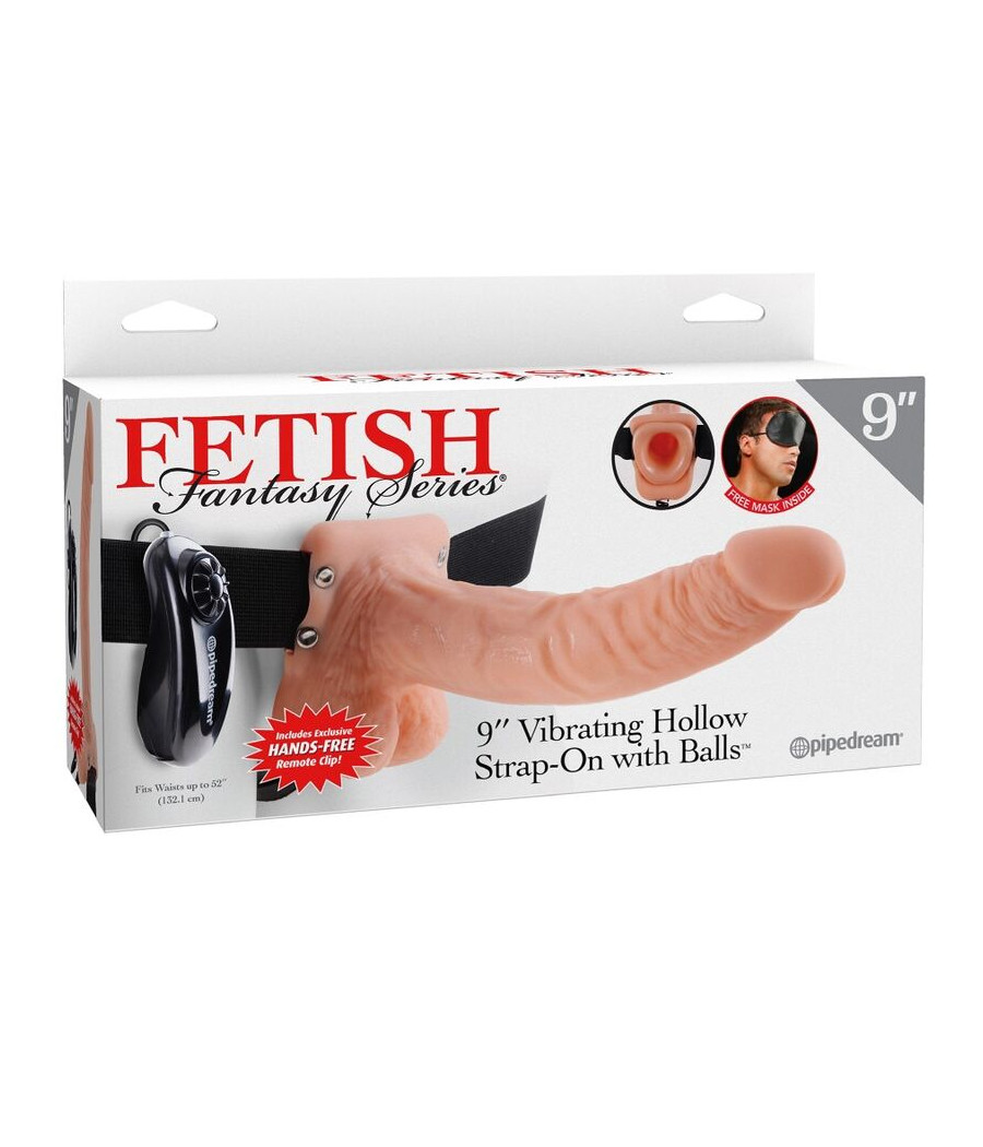 FETISH FANTASY SERIES - ARNÉS AJUSTABLE CONTROL REMOTO PENE REALÍSTICO CON TESTÍCULOS 23 CM