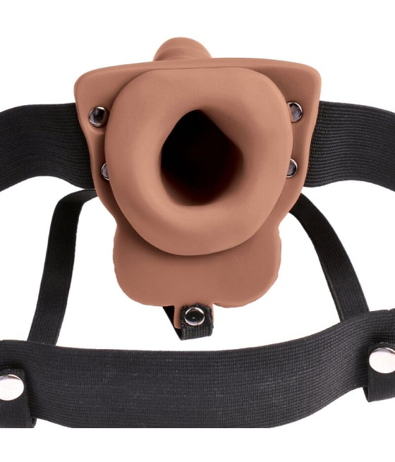 FETISH FANTASY SERIES - VERSTELLBARES GURT REALISTISCHER PENIS MIT WIEDERAUFLADBAREN HODEN UND VIBRATOR 15 CM