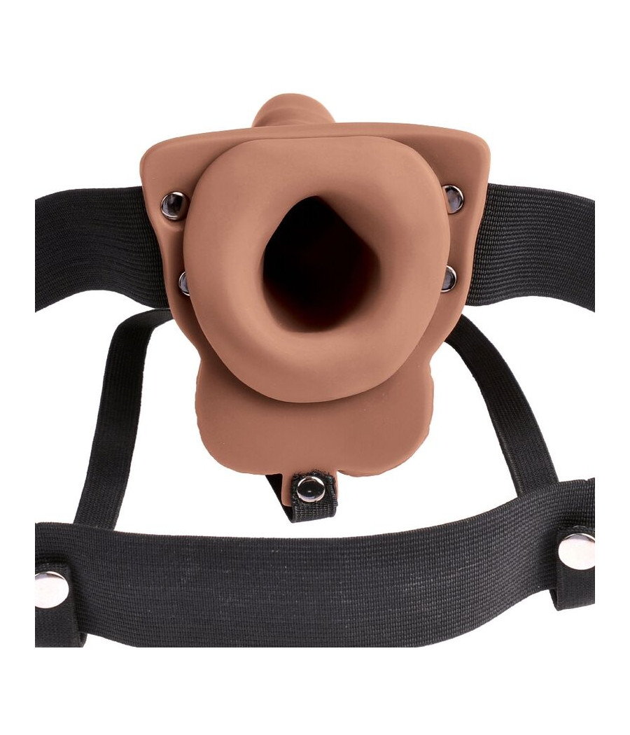 FETISH FANTASY SERIES - ARNÉS AJUSTABLE PENE REALÍSTICO CON TESTÍCULOS RECARGABLE Y VIBRADOR 15 CM