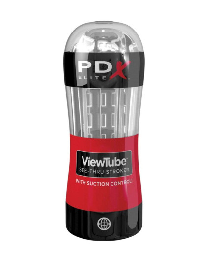 PDX ELITE - MASTURBATEUR STROKER TUBE DE VUE CONTRÔLE ASPIRATION TRANSPARENT