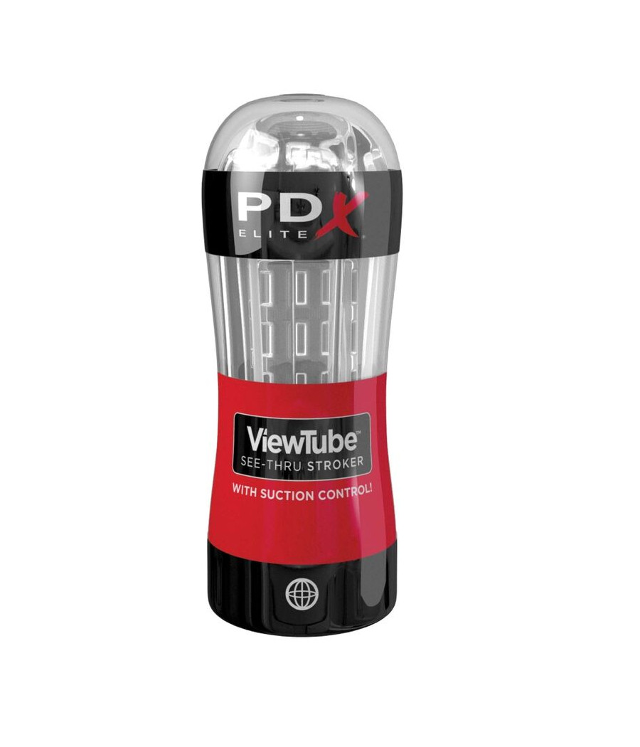 PDX ELITE - MASTURBATEUR STROKER TUBE DE VUE CONTRÔLE ASPIRATION TRANSPARENT