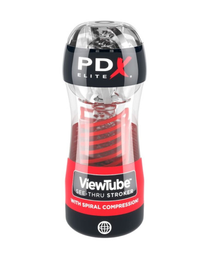 PDX ELITE - STROKER VIEWTUBE 2 SPIRALE COMPRESSION TRANSPARENT