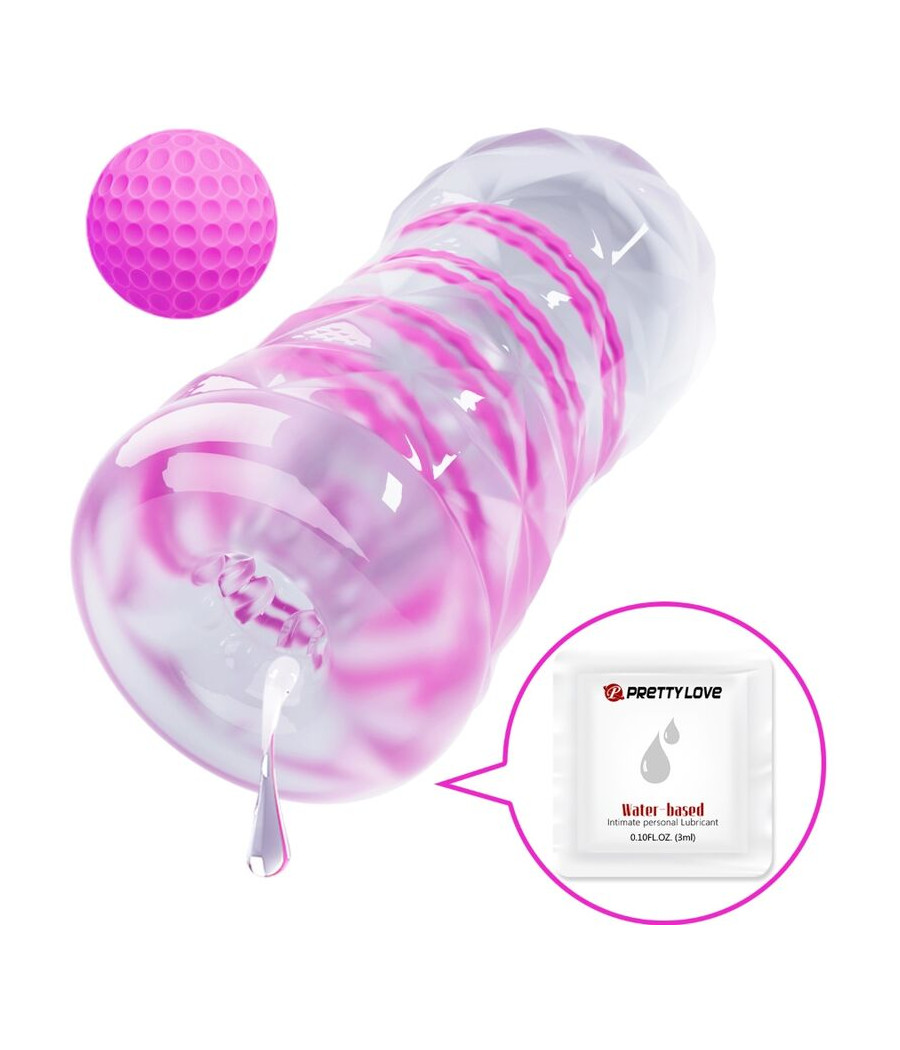 PRETTY LOVE - MASTURBATEUR MASCULIN FANTASY AVEC SPIRALE INTERNE ET BALLES TRANSPARENTES