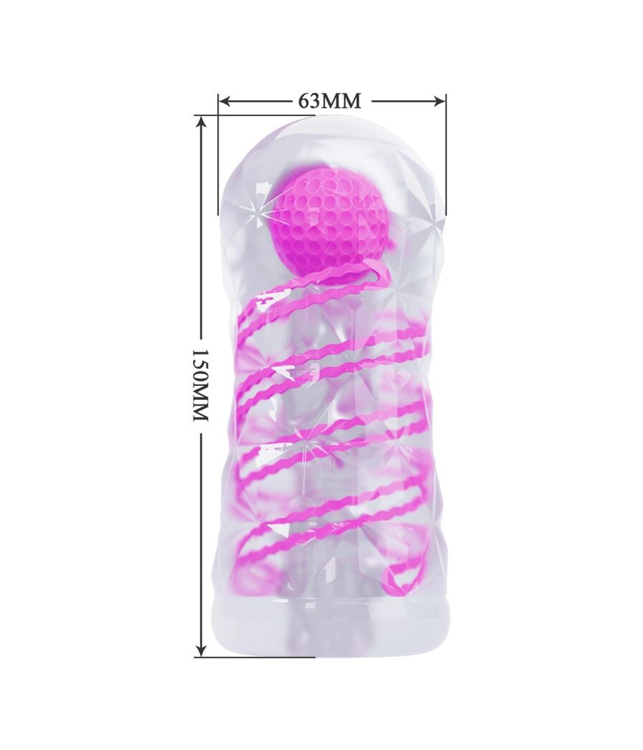 PRETTY LOVE - MASTURBADOR MASCULINO FANTASY ESPIRAL INTERNA Y BOLAS TRANSPARENTE