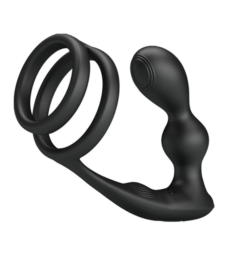 PRETTY LOVE - MARSHALL PENIS RING WITH VIBRATORY ANAL PLUG WITH REMOTE CONTROL