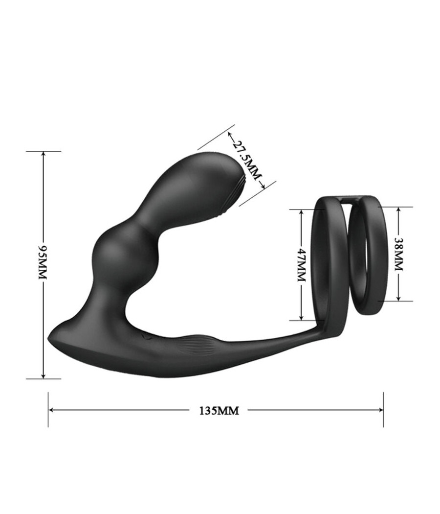 PRETTY LOVE - MARSHALL ANILLO PARA PENE + PLUG ANAL VIBRATORIO & CONTROL REMOTO