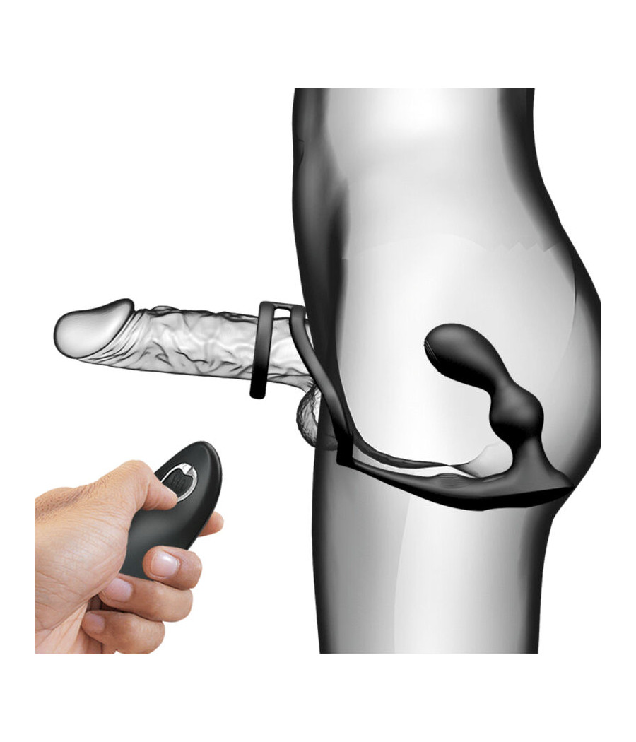 PRETTY LOVE - ANEL PARA PÊNIS MARSHALL COM PLUG ANAL VIBRATÓRIO COM CONTROLE REMOTO
