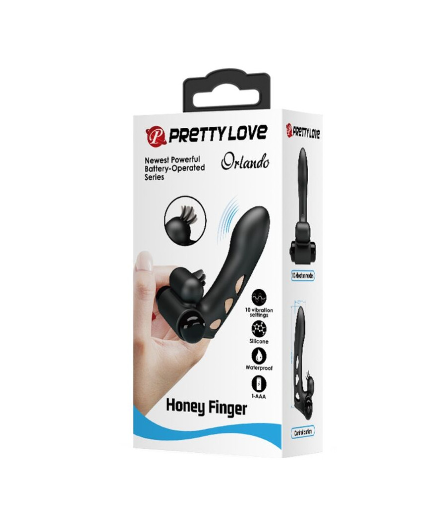 PRETTY LOVE - COUVERCLE DE DOIGT VIBRATEUR ORLANDO NOIR