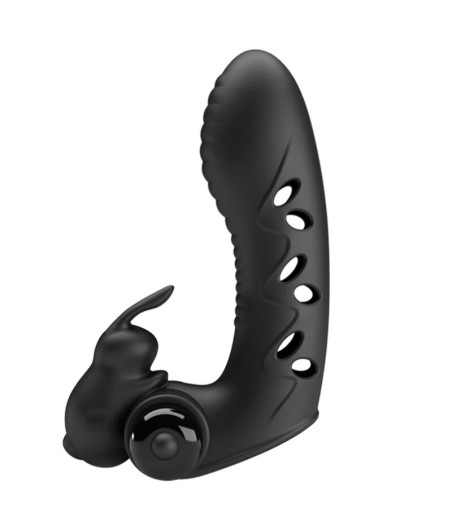 PRETTY LOVE - VANCE FUNDA DEDO VIBRADOR CONEJO NEGRO