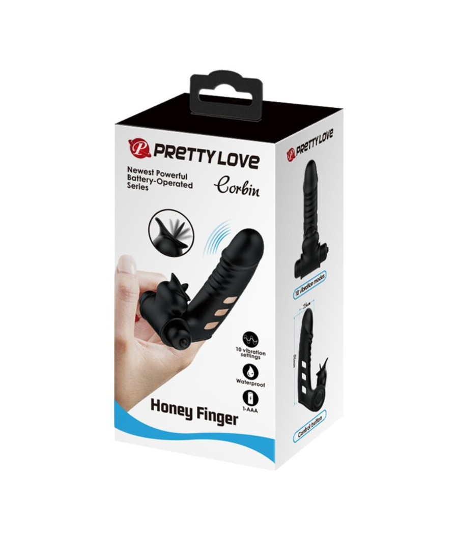 PRETTY LOVE - CORBIN FUNDA DEDO VIBRADOR NEGRO
