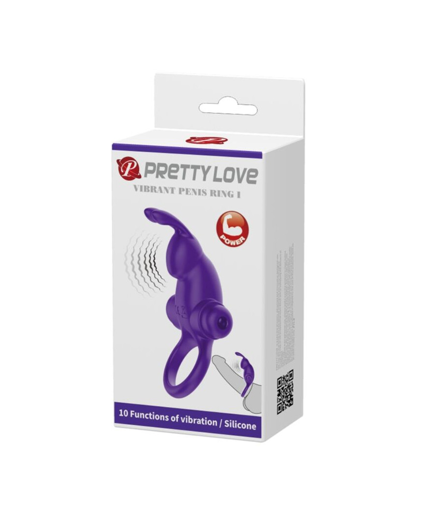 PRETTY LOVE - VIBRATORRING I KANINCHEN FÜR LILA PENIS