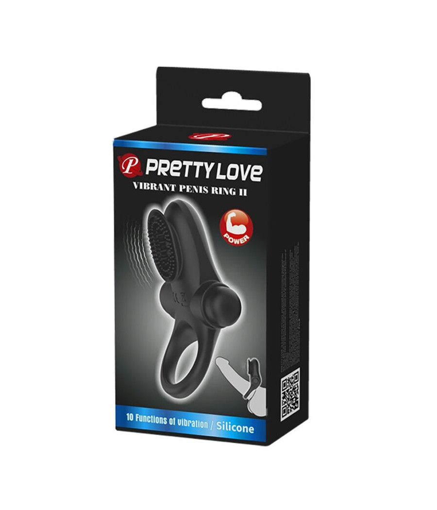 PRETTY LOVE - ANEL VIBRADOR II PARA O PÊNIS PRETO