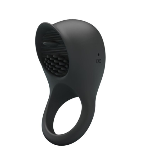 PRETTY LOVE - ANELLO VIBRANTE PER PENE CON LINGUA NERA