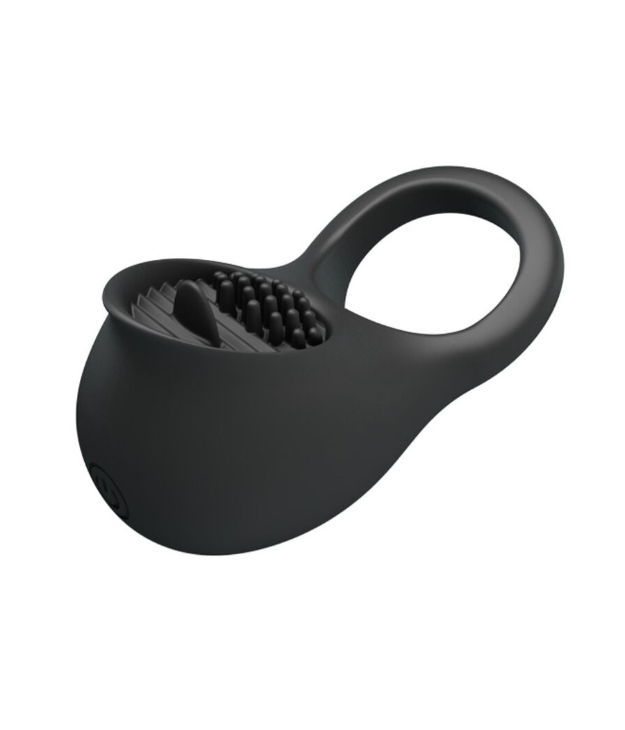 PRETTY LOVE - ANELLO VIBRANTE PER PENE CON LINGUA NERA