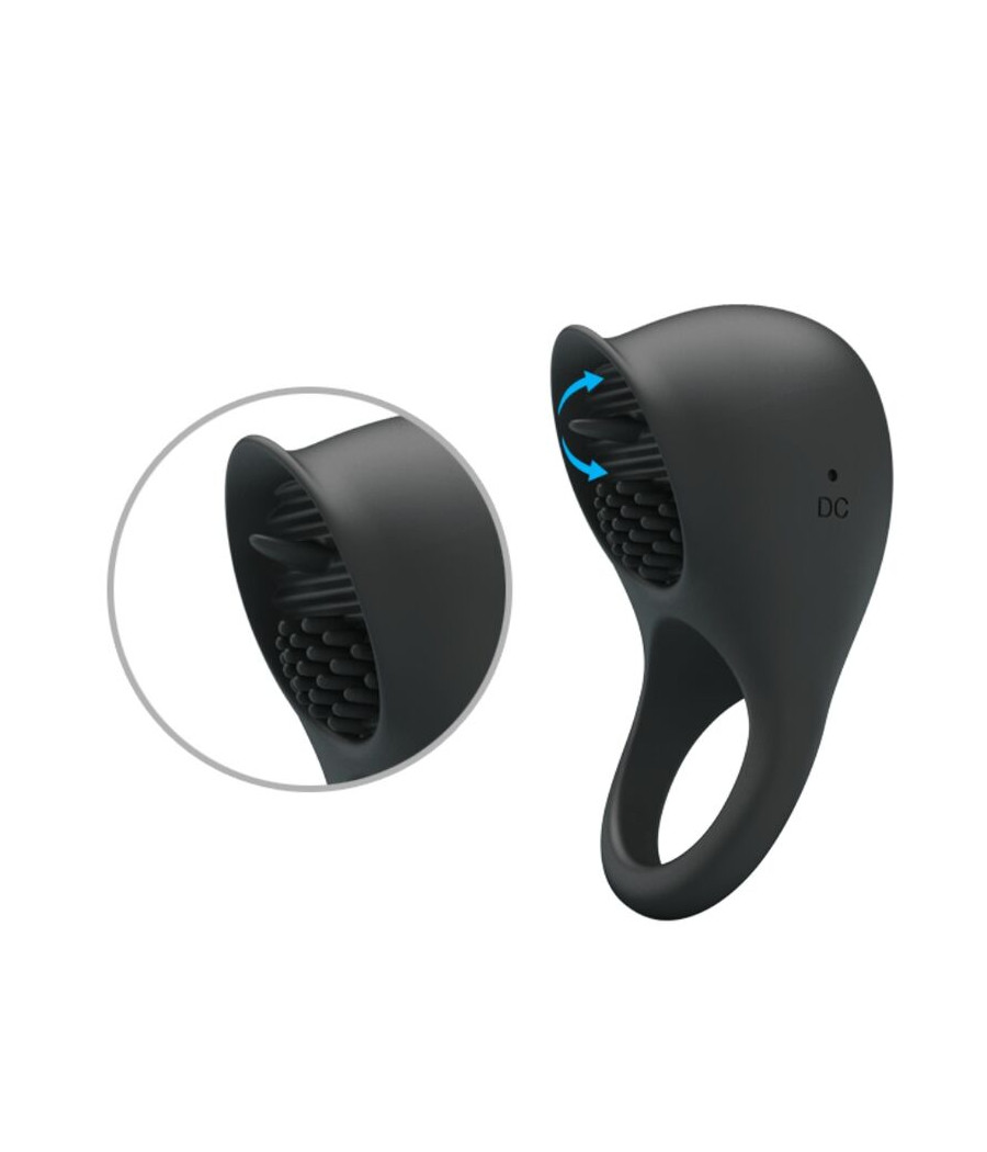 PRETTY LOVE - VIBRATING PENIS RING WITH BLACK TONGUE
