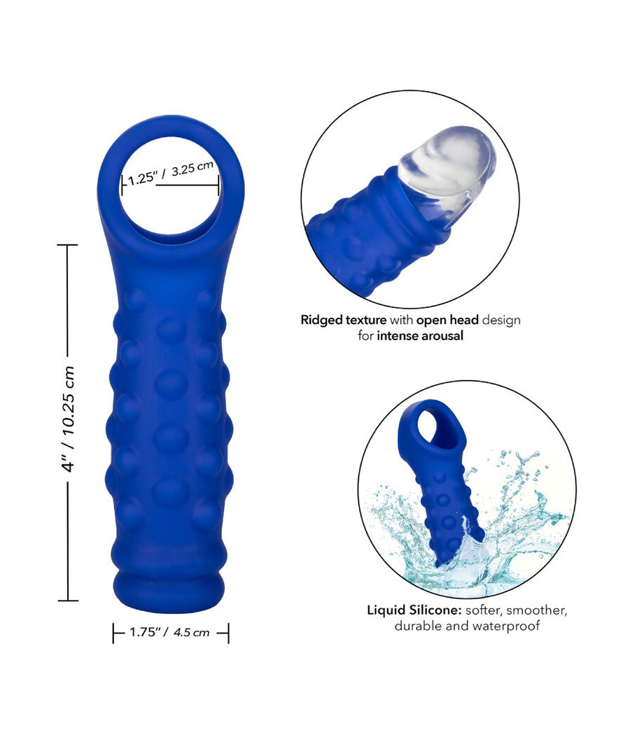 CALEXOTICS - ADMIRAL COPERTURA PER PENE CON PERLINE IN SILICONE LIQUIDO BLU