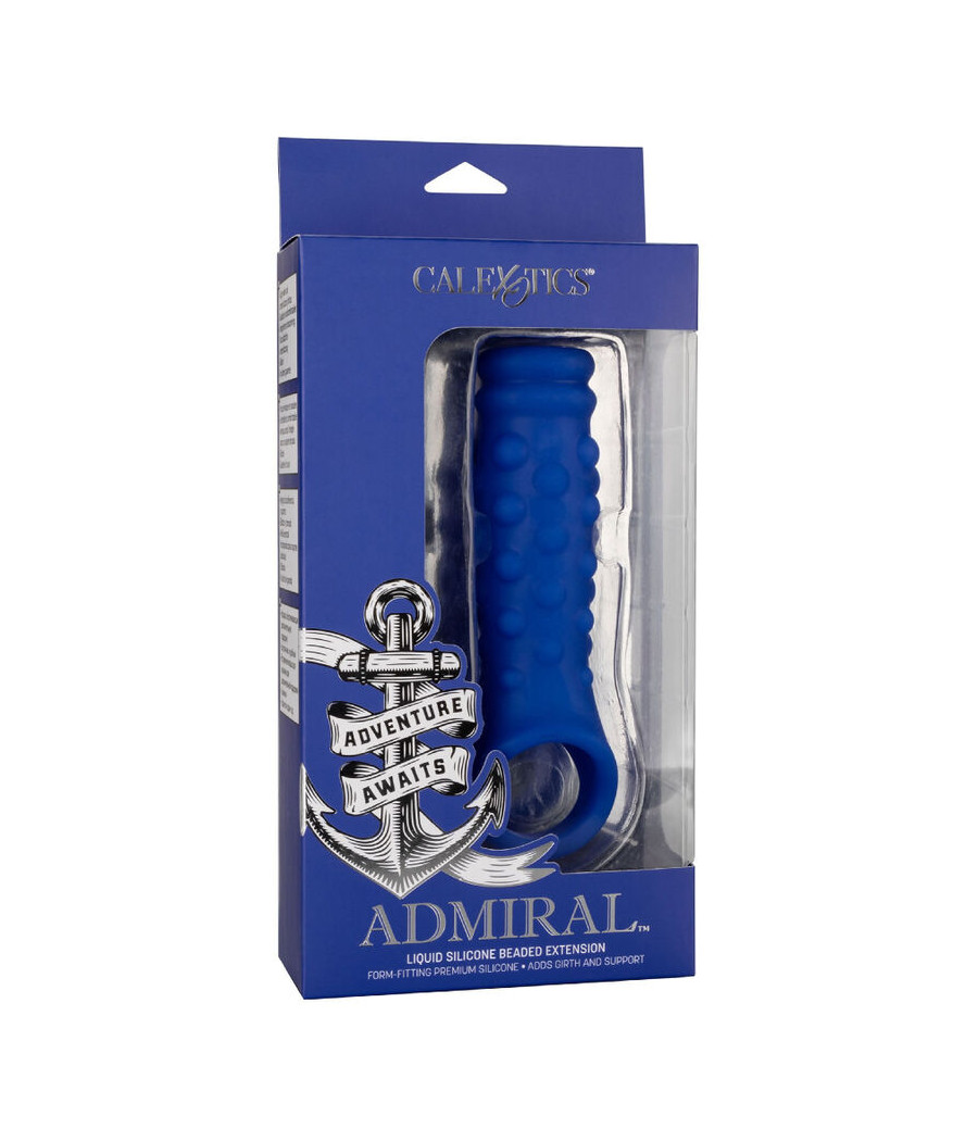 CALEXOTICS - ADMIRAL BEADED PENIS COVER LIQUID SILICONE BLUE