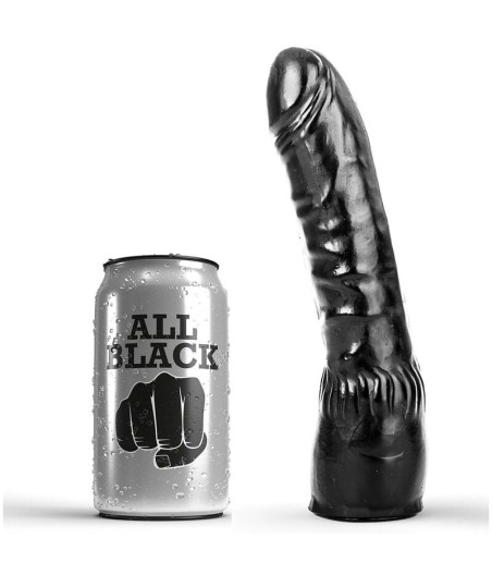 ALL BLACK - DILDO NERO REALISTICO 20 CM
