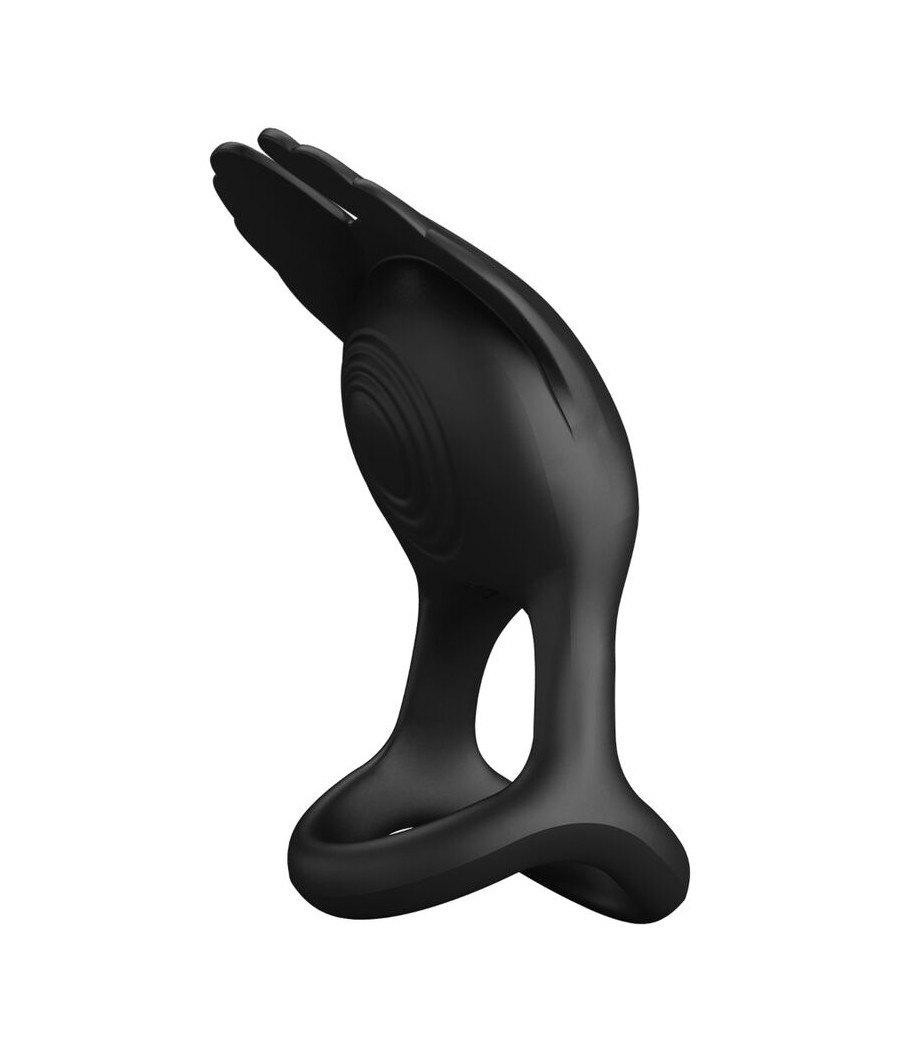 PRETTY LOVE - SILAS ANELLO PER PENE VIBRANTE 7 VIBRAZIONI IN SILICONE NERO