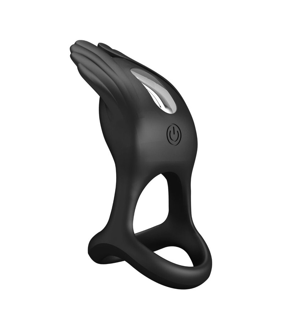 PRETTY LOVE - SILAS ANNEAU PÉNIS VIBRANT 7 VIBRATIONS SILICONE NOIR