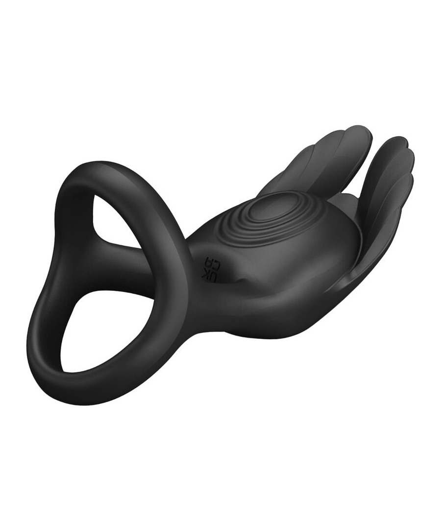 PRETTY LOVE - SILAS ANILLO VIBRADOR 7 VIBRACIONES SILICONA NEGRO
