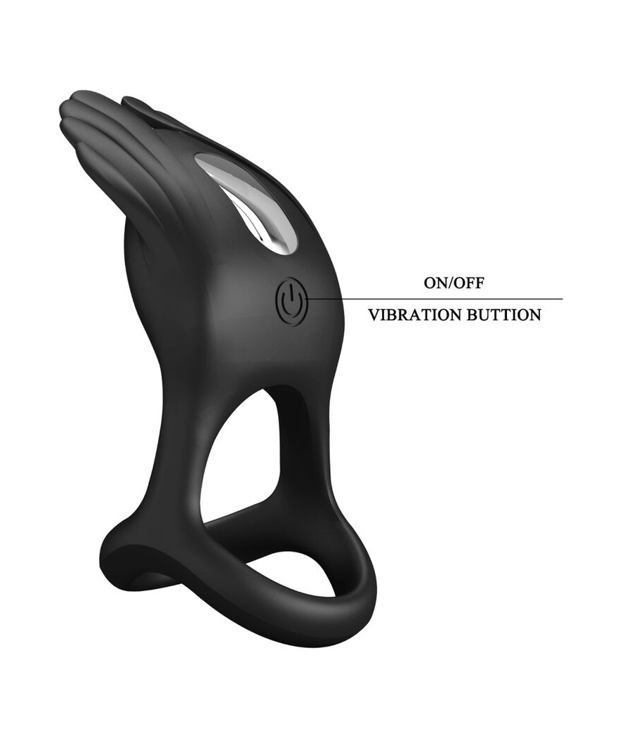 PRETTY LOVE - SILAS VIBRANT PENIS RING 7 VIBRATIONEN SCHWARZES SILIKON