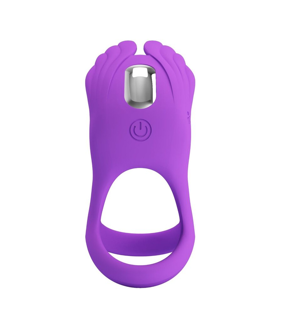 PRETTY LOVE - SILAS ANELLO PER PENE VIBRANTE 7 VIBRAZIONI IN SILICONE VIOLA