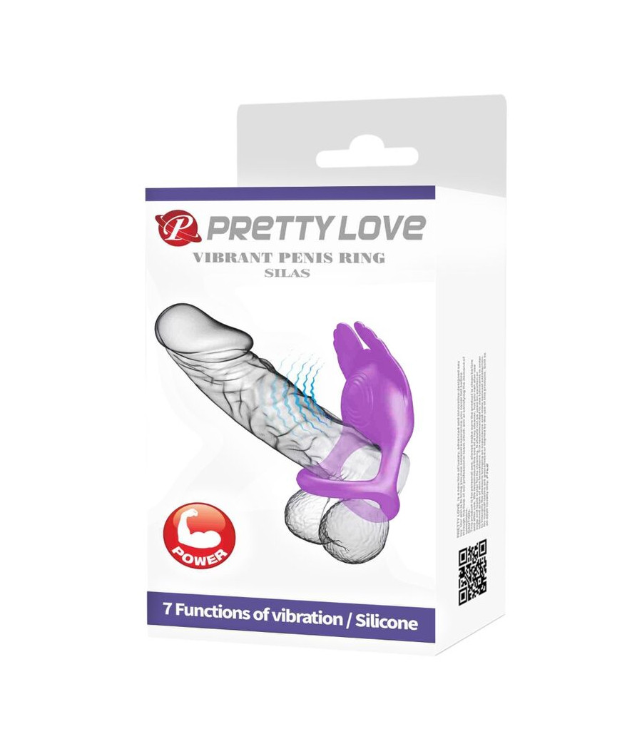 PRETTY LOVE - SILAS ANILLO VIBRADOR 7 VIBRACIONES SILICONA LILA