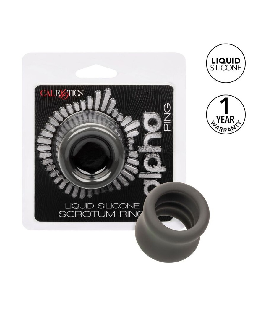 CALEXOTICS - ALPHA ANILLO EXTENSIÓN ESCROTO DOBLE NEGRO